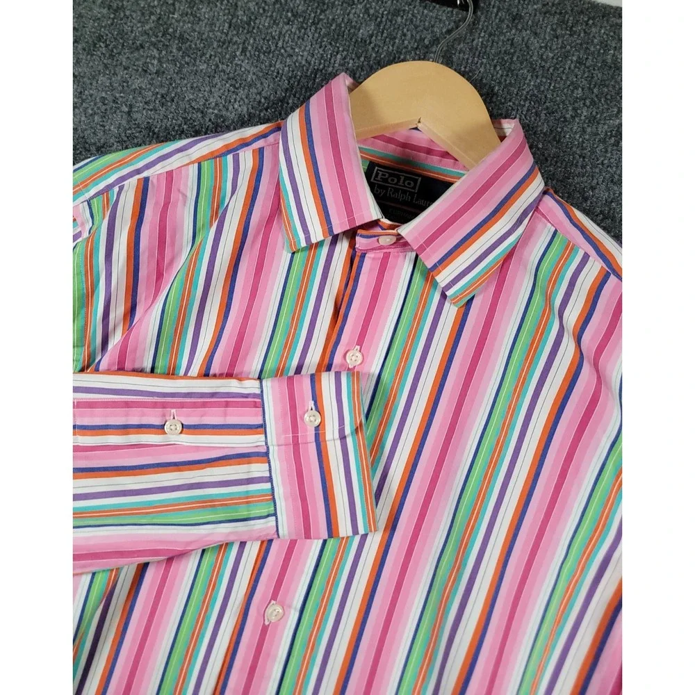 Polo Ralph Lauren Curham Classic Medium Multicolor Striped Long Sleeve Button Up